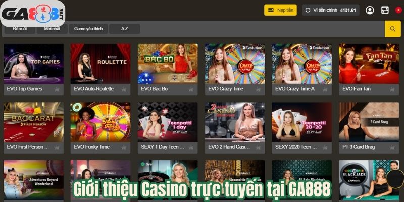 Giới thiệu Casino trực tuyến tại GA888