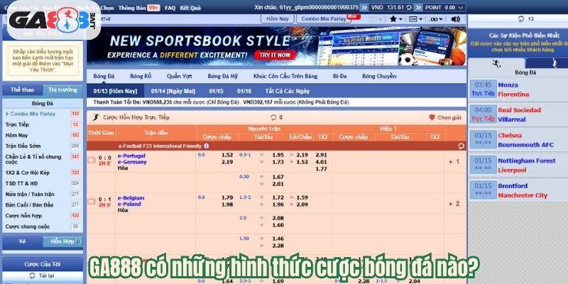 GA888 có những hình thức cược bóng đá nào?