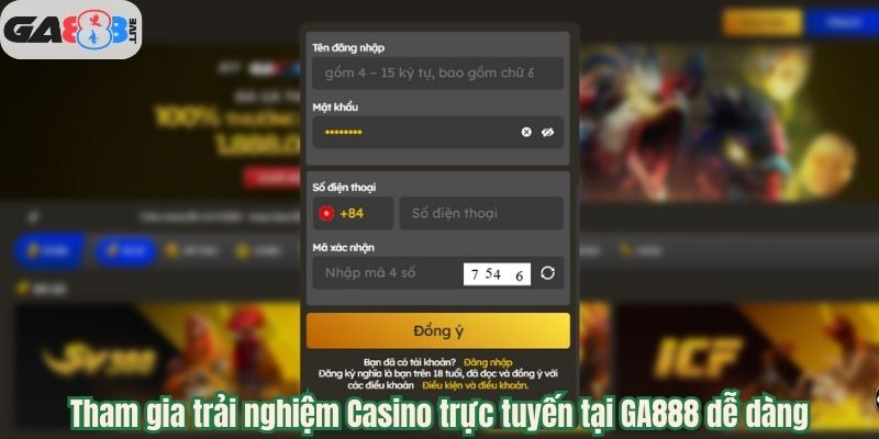 Tham gia trải nghiệm Casino trực tuyến tại GA888 dễ dàng