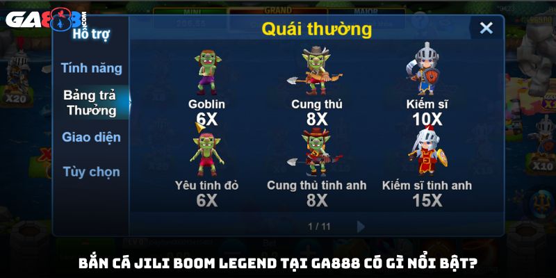 Bắn cá JILI Boom Legend tại GA888 có gì nổi bật?